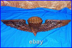 WWII 30 Paramarine Jump Room Wood Wings Badge Carving Marine Paratrooper USMC