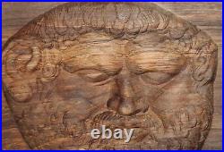 Wall decor hand carving wood plaque Thrace king Teres