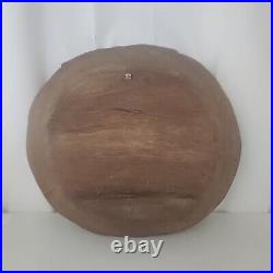 Walnut Wood Fruit Bowl Vintage Carved Hand Sculpture Art Lumber Wall 3D