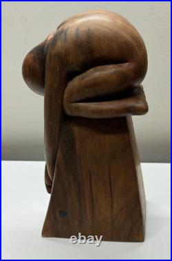 Wayan Rendah Wood Carving Sculpture Statue Mid Century Women Nealing 11