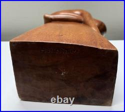 Wayan Rendah Wood Carving Sculpture Statue Mid Century Women Nealing 11