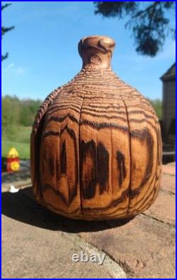 Weed Pot Hand Turned Wood Art Vase By Robert Cumpston 1970s
