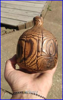 Weed Pot Hand Turned Wood Art Vase By Robert Cumpston 1970s