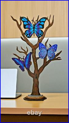 Whimsical Butterfly Tree sculpture, 36x22, Trio Butterfly Floor Sculpture-Art69
