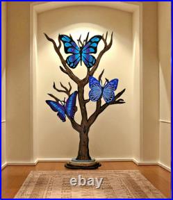 Whimsical Butterfly Tree sculpture, 36x22, Trio Butterfly Floor Sculpture-Art69
