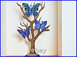 Whimsical Butterfly Tree sculpture, 36x22, Trio Butterfly Floor Sculpture-Art69