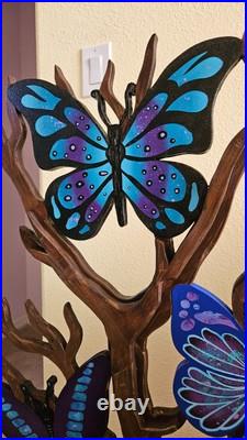 Whimsical Butterfly Tree sculpture, 36x22, Trio Butterfly Floor Sculpture-Art69