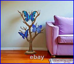 Whimsical Butterfly Tree sculpture, 36x22, Trio Butterfly Floor Sculpture-Art69