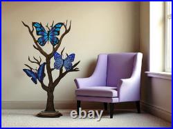 Whimsical Butterfly Tree sculpture, 36x22, Trio Butterfly Floor Sculpture-Art69