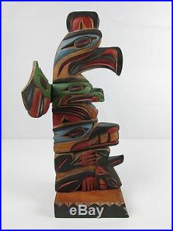 William Bill Kuhnley TOTEM POLE WOOD CARVING SCULPTURE INUIT PACIFIC NORTHWEST