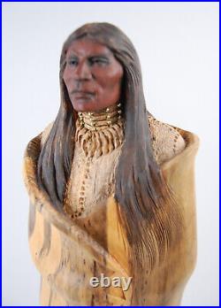 William M Churchill Jr wood sculpture Native American listed carving Bill