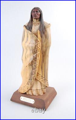 William M Churchill Jr wood sculpture Native American listed carving Bill