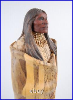 William M Churchill Jr wood sculpture Native American listed carving Bill