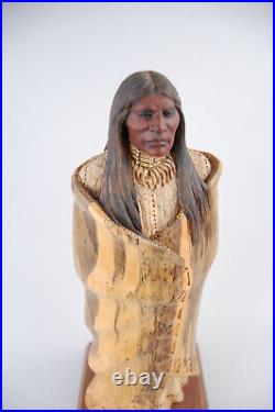 William M Churchill Jr wood sculpture Native American listed carving Bill