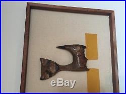 Witco 3 Cats Wall Hanging Sculpture Mid Century Modern Wood Carving Art