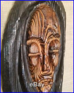 Witco 3D Carved Wood Woman Wall Hanging Sculpture Mid Century Modern Art