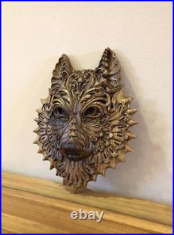 Wolf wood carving, Fenrir, Celtic carving, Viking decor, forest decor, Wolf art