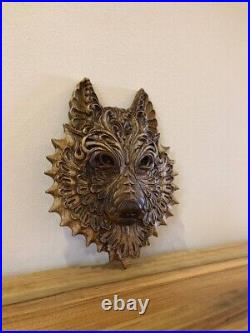 Wolf wood carving, Fenrir, Celtic carving, Viking decor, forest decor, Wolf art