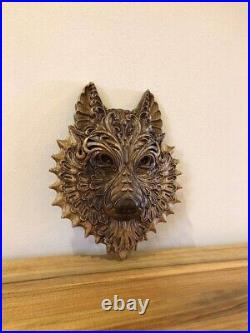 Wolf wood carving, Fenrir, Celtic carving, Viking decor, forest decor, Wolf art