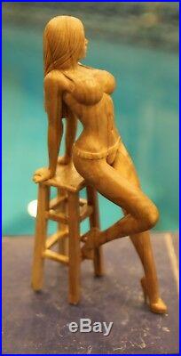 Women bar on yaht Wood Carving Art Sculpture hand carved