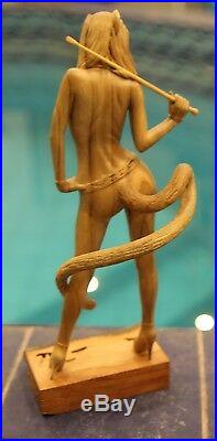 Women with tail Wood Carving Art Sculpture hand carved