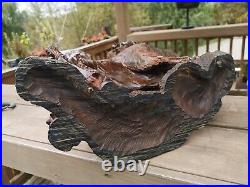 Wood Carved American Bison Large Heavy Bison Carving Art SIZE 9.25Kg / 46x38cm