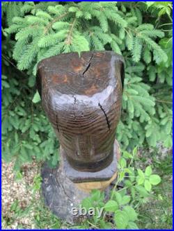 Wood Carved Moai Statue Chainsaw Carving Easter Island Sculpture Statue Art