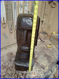 Wood Carved Moai Statue Chainsaw Carving Easter Island Sculpture Statue Art