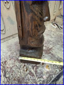 Wood Carved Moai Statue Chainsaw Carving Easter Island Sculpture Statue Art