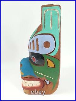 Wood Carved Pacific Northwest Mask Unsigned