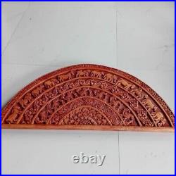 Wood Carved Ship Plaque Wall Hanging Wooden Sculpture Art Décor