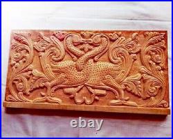 Wood Carved Ship Plaque Wall Hanging Wooden Sculpture Art Décor