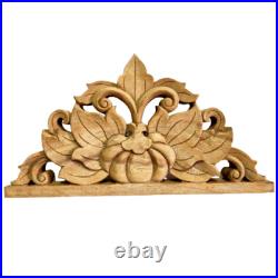 Wood Carved Vintage Thai Floral Wall Panel Handmade Plaque Home Art Decor