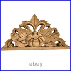 Wood Carved Vintage Thai Floral Wall Panel Handmade Plaque Home Art Decor