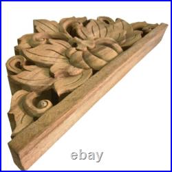 Wood Carved Vintage Thai Floral Wall Panel Handmade Plaque Home Art Decor