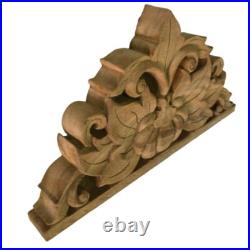 Wood Carved Vintage Thai Floral Wall Panel Handmade Plaque Home Art Decor