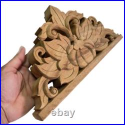 Wood Carved Vintage Thai Floral Wall Panel Handmade Plaque Home Art Decor