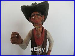 Wood Carved Western Cowboy Sculpture (bud O'dell) Relative To Andy Anderson