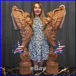 Wood CarvedFigure Sculpture Gryphon for stairs statue picture painting icon art