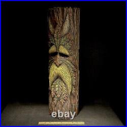 Wood Carving 29 Green Man Wood Spirit Folk Art Fantasy Art