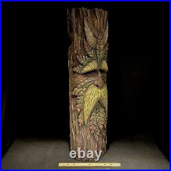 Wood Carving 29 Green Man Wood Spirit Folk Art Fantasy Art