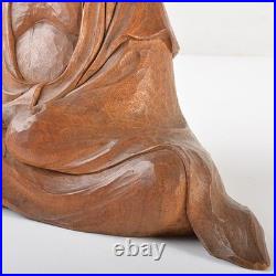 Wood Carving Bodhidharma Daruma Buddhism Sculpture H6inch Japan Antique