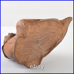 Wood Carving Bodhidharma Daruma Buddhism Sculpture H6inch Japan Antique