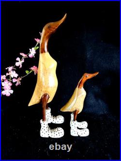 Wood Carving Ducks in Polka Dot boots (set of 2 ducks) Wood Carving Ducks in Polka Dot boots (set of 2 ducks)
