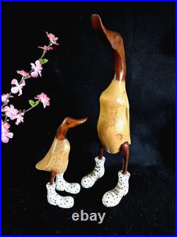 Wood Carving Ducks in Polka Dot boots (set of 2 ducks) Wood Carving Ducks in Polka Dot boots (set of 2 ducks)