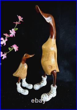 Wood Carving Ducks in Polka Dot boots (set of 2 ducks) Wood Carving Ducks in Polka Dot boots (set of 2 ducks)