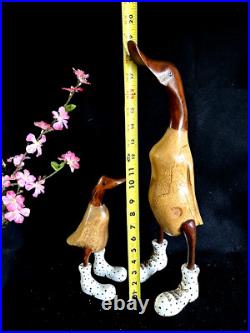 Wood Carving Ducks in Polka Dot boots (set of 2 ducks) Wood Carving Ducks in Polka Dot boots (set of 2 ducks)