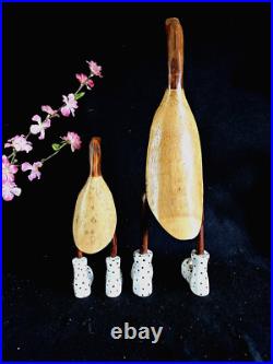 Wood Carving Ducks in Polka Dot boots (set of 2 ducks) Wood Carving Ducks in Polka Dot boots (set of 2 ducks)