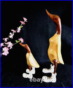 Wood Carving Ducks in Polka Dot boots (set of 2 ducks) Wood Carving Ducks in Polka Dot boots (set of 2 ducks)