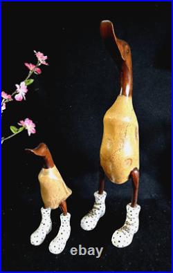 Wood Carving Ducks in Polka Dot boots (set of 2 ducks) Wood Carving Ducks in Polka Dot boots (set of 2 ducks)
